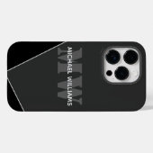 グレモダンー芸術的ブラックモノグラム Case-Mate iPhoneケース (裏面 (横))