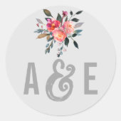 グレモダンー |冬の花結婚の封筒用シール ラウンドシール (正面)