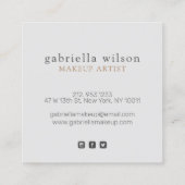 グレモダンー|桃のグラデーション大理石の署名 スクエア名刺 (裏面)