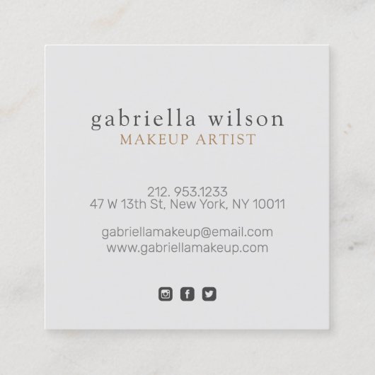 グレモダンー|桃のグラデーション大理石の署名 スクエア名刺 (裏面)