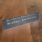 グレユニークイエレガントミモダンミニマルデザイン デスクネームプレート (側面)