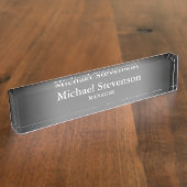 グレユニークーエレガントモダン机用ネームプレート デスクネームプレート (側面)