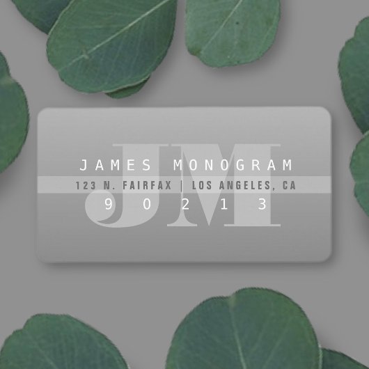 グレユニークーモダンモノグラムの差出人住所 ラベル