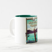 グレンウッド春コロラドスキーポスター。 ツートーンマグカップ (正面左)