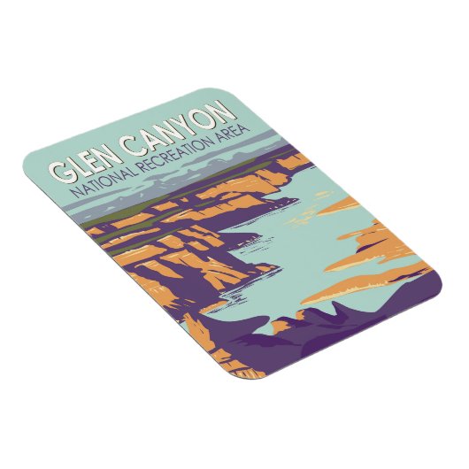 グレンキャニオンレイクパウエルトラベルアートヴィンテージ マグネット (右側)