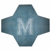 グレンギーの黒板の青い背景を持つモノグラム サッカーボール (フラット)