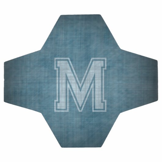 グレンギーの黒板の青い背景を持つモノグラム サッカーボール (フラット)