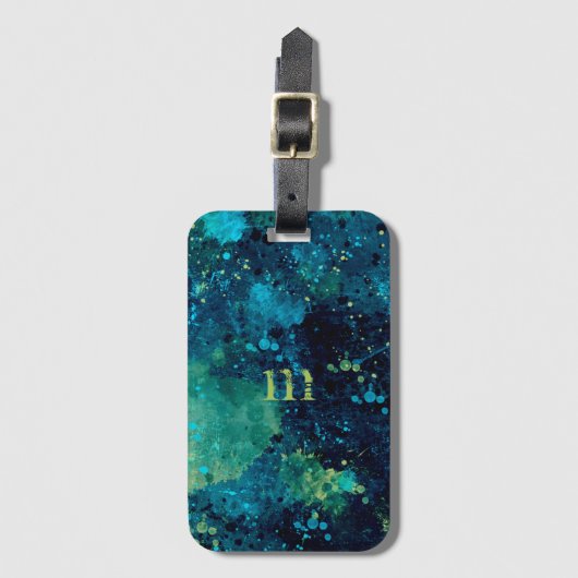 グレンギーターコイズと黄 ラゲッジタグ (正面縦)