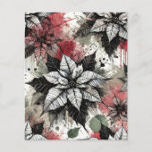 グレンギー花模様ポインセチアのスケッチのスクラップブック紙 (正面)