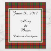 グレンコーのMacDonald Of Glencoe Scotish 結婚's Wine Label ワインラベル (シングルラベル)