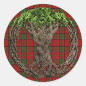 グレンコータータンチェックとケルトの木のクラン・マクドナルド ラウンドシール (正面)