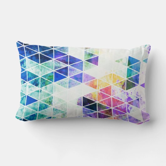 グレンジーの明るい三角形パターン ランバークッション (裏面)