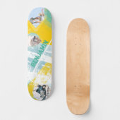 グレンジーイエローティール(緑がかった色)アーバン通りグラフィティ スケートボード (正面)