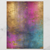 グレンジーグラムピンクターコイズ金ゴールドスクラップブック紙 (裏面)