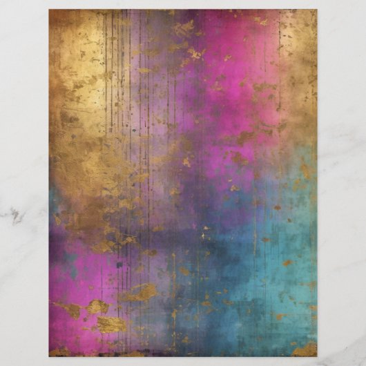 グレンジーグラムピンクターコイズ金ゴールドスクラップブック紙 (裏面)