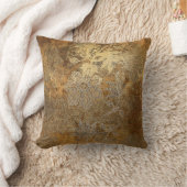 グレンジーゴールデンブロンズヴィンテージフローラオーナメント クッション (ブランケット)