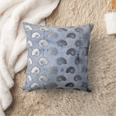 グレンジーシルバーグレーブルーシーシェル海ビーチ クッション (ブランケット)