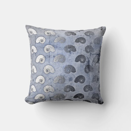 グレンジーシルバーグレーブルーシーシェル海ビーチ クッション (正面)