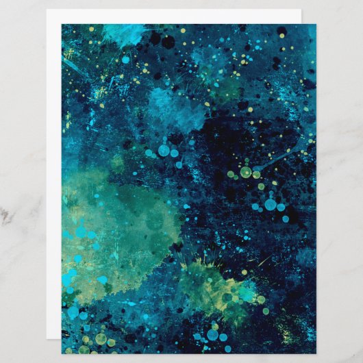 グレンジーターコイズとイエロースクラップブック紙 (正面/裏面)