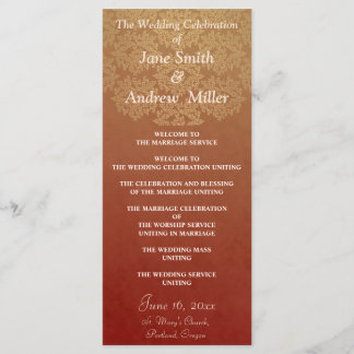 グレンジーダマスクのパターン結婚式 プログラム – 赤