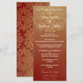 グレンジーダマスクのパターン結婚式 プログラム – 赤 (正面/裏面)