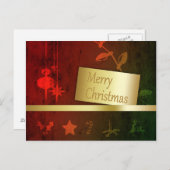グレンジーヴィンテージ金ゴールドクリスマス シーズンポストカード (正面/裏面)
