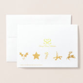 グレンジーヴィンテージ金ゴールドクリスマス 箔カード (裏面封筒付き)