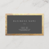 グレンジー水彩黒及び金ゴールド洗練スタイリスト 名刺 (裏面)