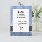 グレンジー青結婚金属スタイルR.S.V.P 出欠カード (スタンド正面)
