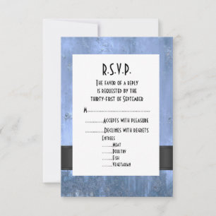 グレンジー青結婚金属スタイルR.S.V.P 出欠カード