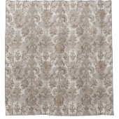 グレンジ ダマスク ベージュ ラスト ブラウン オークル クリーム シャワーカーテン (正面)