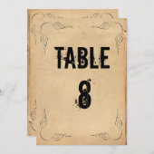 グレンジ ブラウン ペーパー ウェディング テーブル ナンバー 招待状 (正面/裏面)