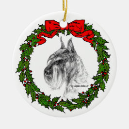 グレンダ S. ハーランによるスタンダード・シュナウザー・アート セラミックオーナメント