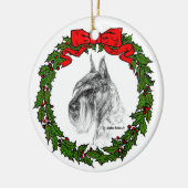 グレンダ S. ハーランによるスタンダード・シュナウザー・アート セラミックオーナメント (左)