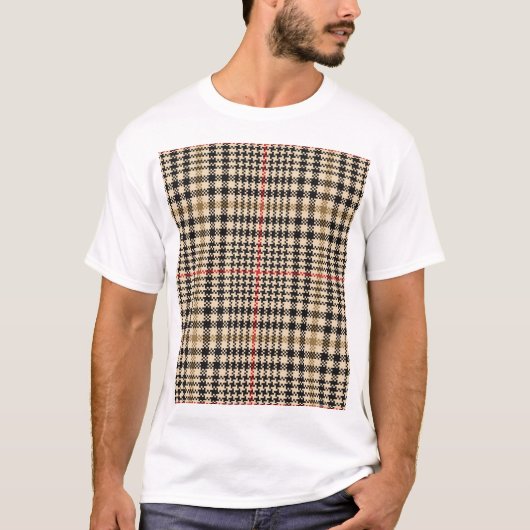 グレンチェックプレイドピクセルアート Tシャツ (正面)