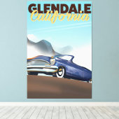 グレンデール，カリフォルニアの旅行ポスター キャンバスプリント (インサイチュ (ウッドフロア))