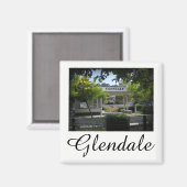 グレンデール，カリフォルニア州アダムス広場ガソリンスタンド マグネット (正面/裏面)