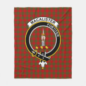 グレンバーのクラン・マカリスタータータンチェック・プレイド フリースブランケット (正面)