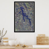 グレンビル湖ノースカロライナ衛星ポスターマップ ポスター (キッチン)