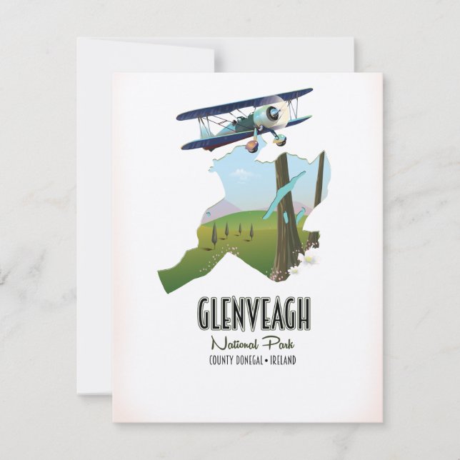 グレンヴェーグ国立公園アイルランド郡ドネガルの地図 (正面)