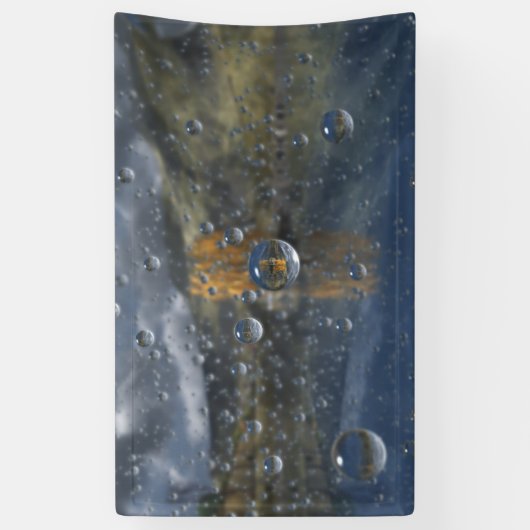 グレン旗の中の雨 横断幕 (縦)