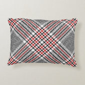 グレン格子模様。黒、赤、白のシームレスタール アクセントクッション (裏面)
