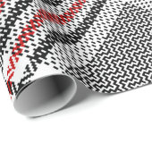 グレン格子模様。黒、赤、白のシームレスタール ラッピングペーパー (ロールコーナー)