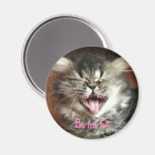 グレーおもしろいの子猫を笑うペルシャユーモアのある猫 マグネット (正面/裏面)