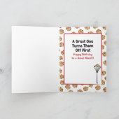 グレーおもしろいヘアマンガマムママ誕生日 カード (内部)