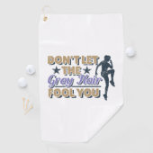 グレーおもしろいヘアランニング引用文 – オールドランナー ゴルフタオル (インサイチュ)