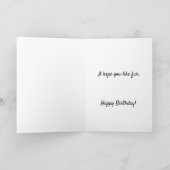 グレーおもしろい猫誕生日グリーティングカード カード (内部)