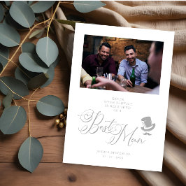 グレーおもしろい・フォト・プ結婚ロポーザルの花婿介添人