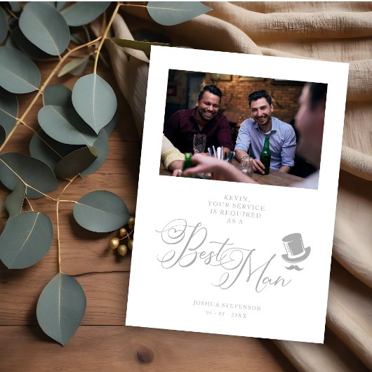 グレーおもしろい・フォト・プ結婚ロポーザルの花婿介添人