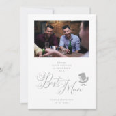 グレーおもしろい・フォト・プ結婚ロポーザルの花婿介添人 (正面)